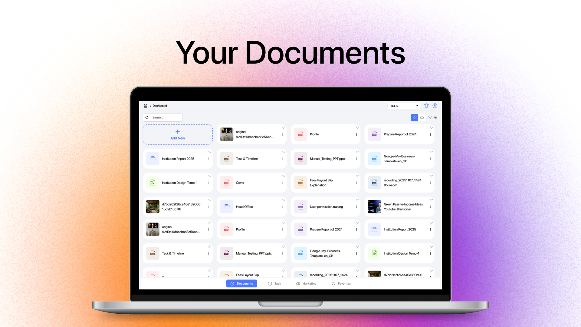 Documents grid